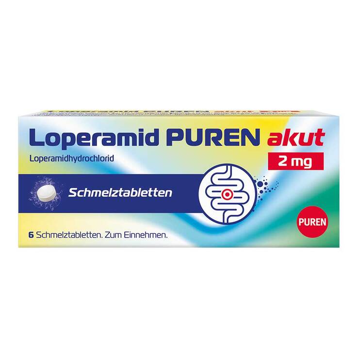 Loperamid PUREN akut 2 mg Schmelztabletten, 6 St