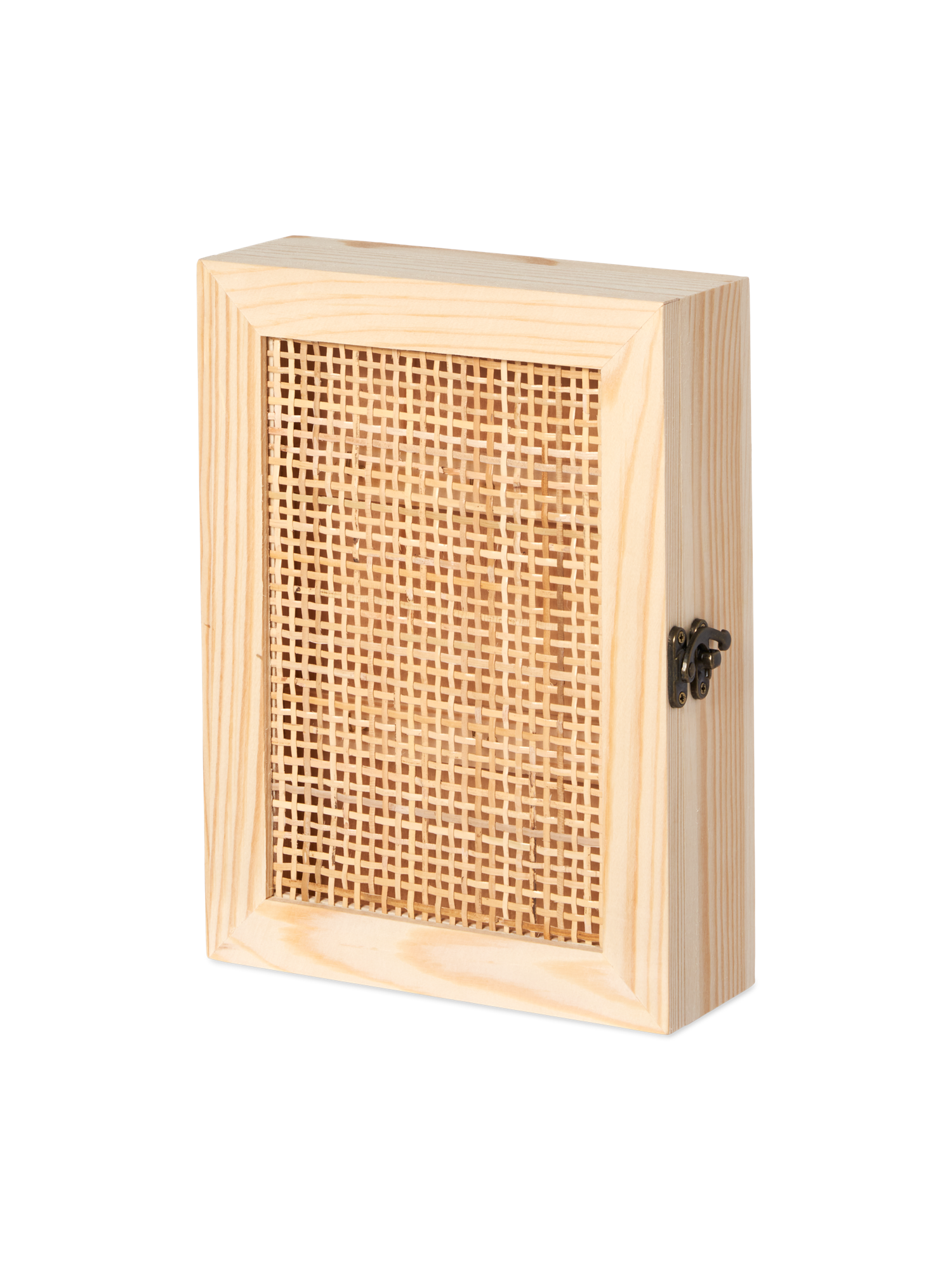 Nøgleskab | Fyrretræ/rattan/krydsfiner. 18 x 6,2 x 24 cm. | Nature