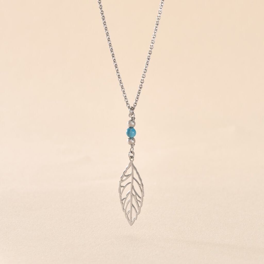 Collier Grethel Argent Blanc Turquoise