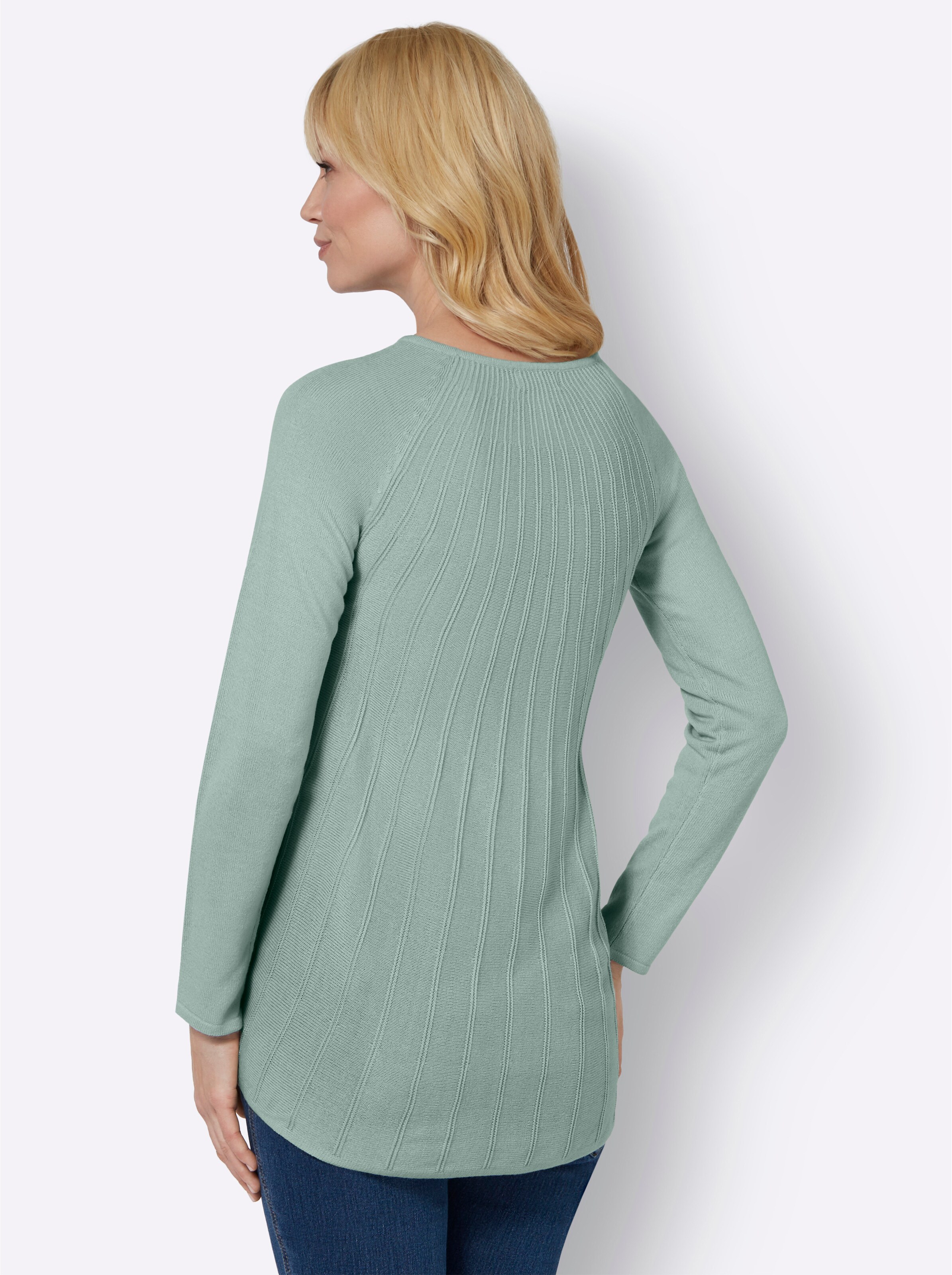 Langarm-Pullover in kalkmint