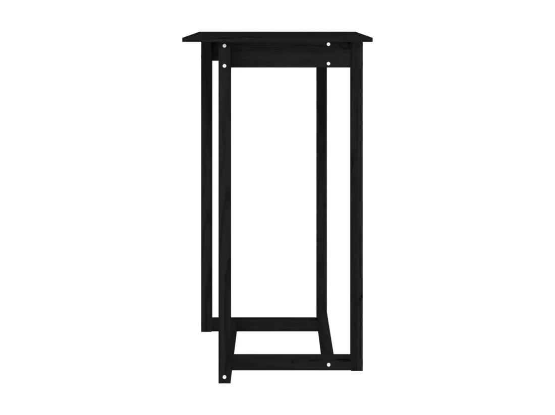 Ensemble de bar 3 pcs Noir Bois de pin massif