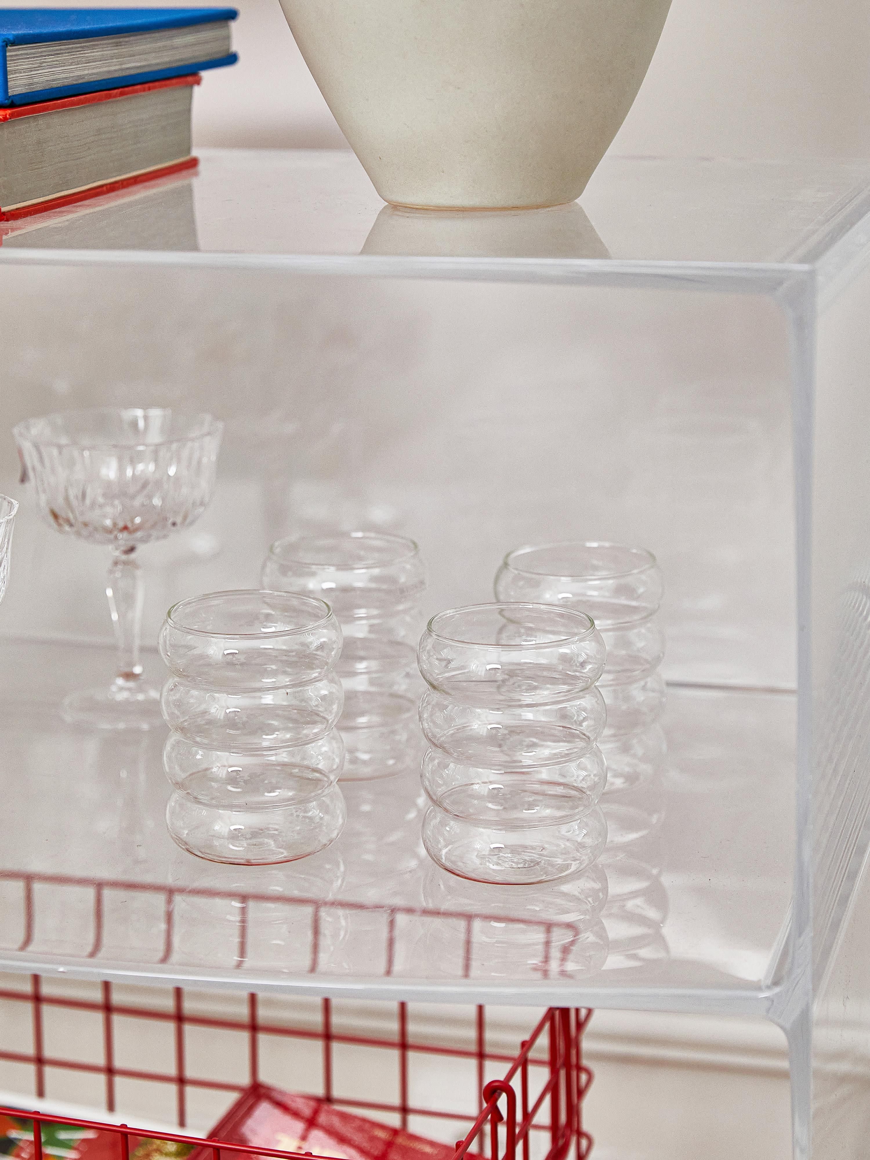 Mondgeblazen waterglazen Bubbly, 4-delig