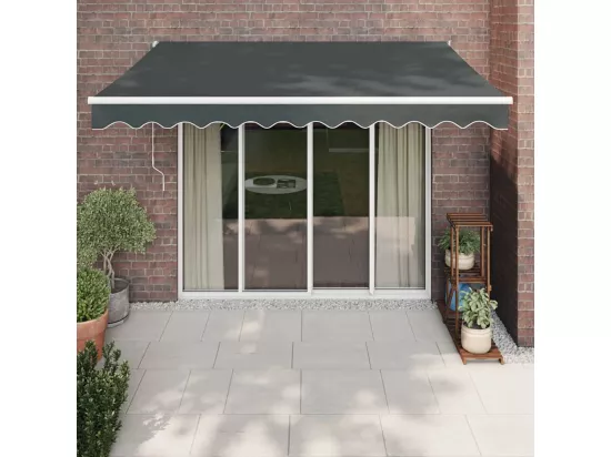 Auvent rétractable anthracite 3,5x2,5 tissu et aluminium
