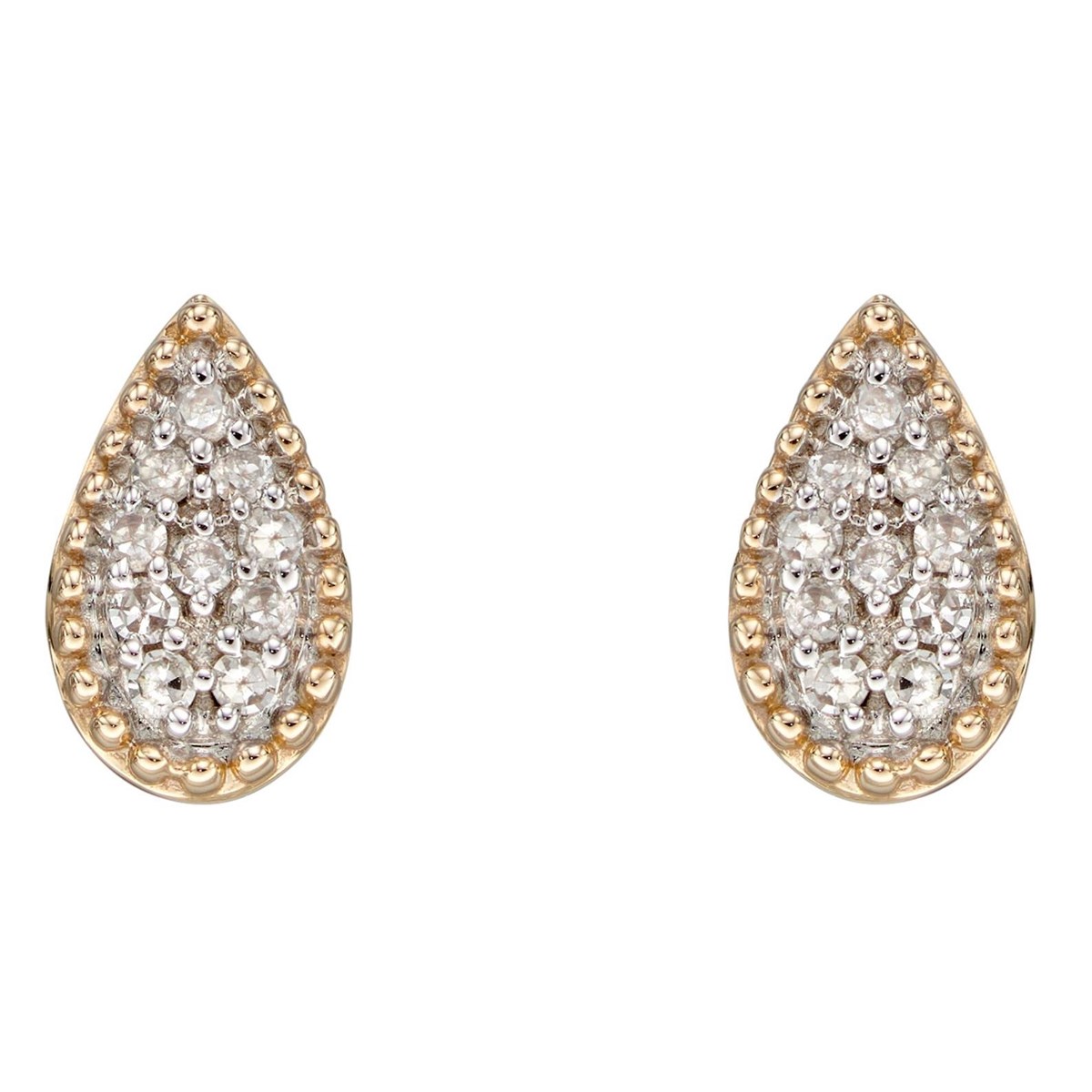 Boucle d'oreille diamant sur or jaune 375/1000