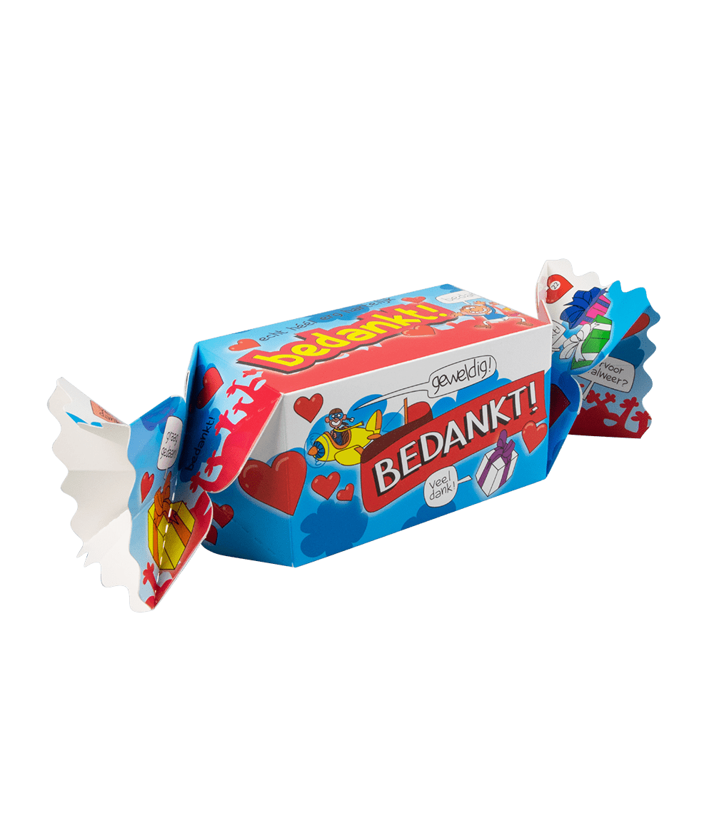 Geschenkdoosje Bedankt Blauw 26cm