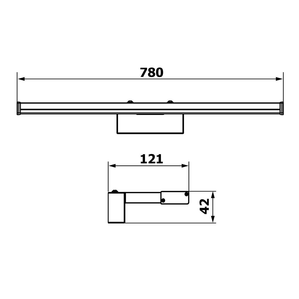 Sapho Chicago spiegellamp 78cm zwart mat