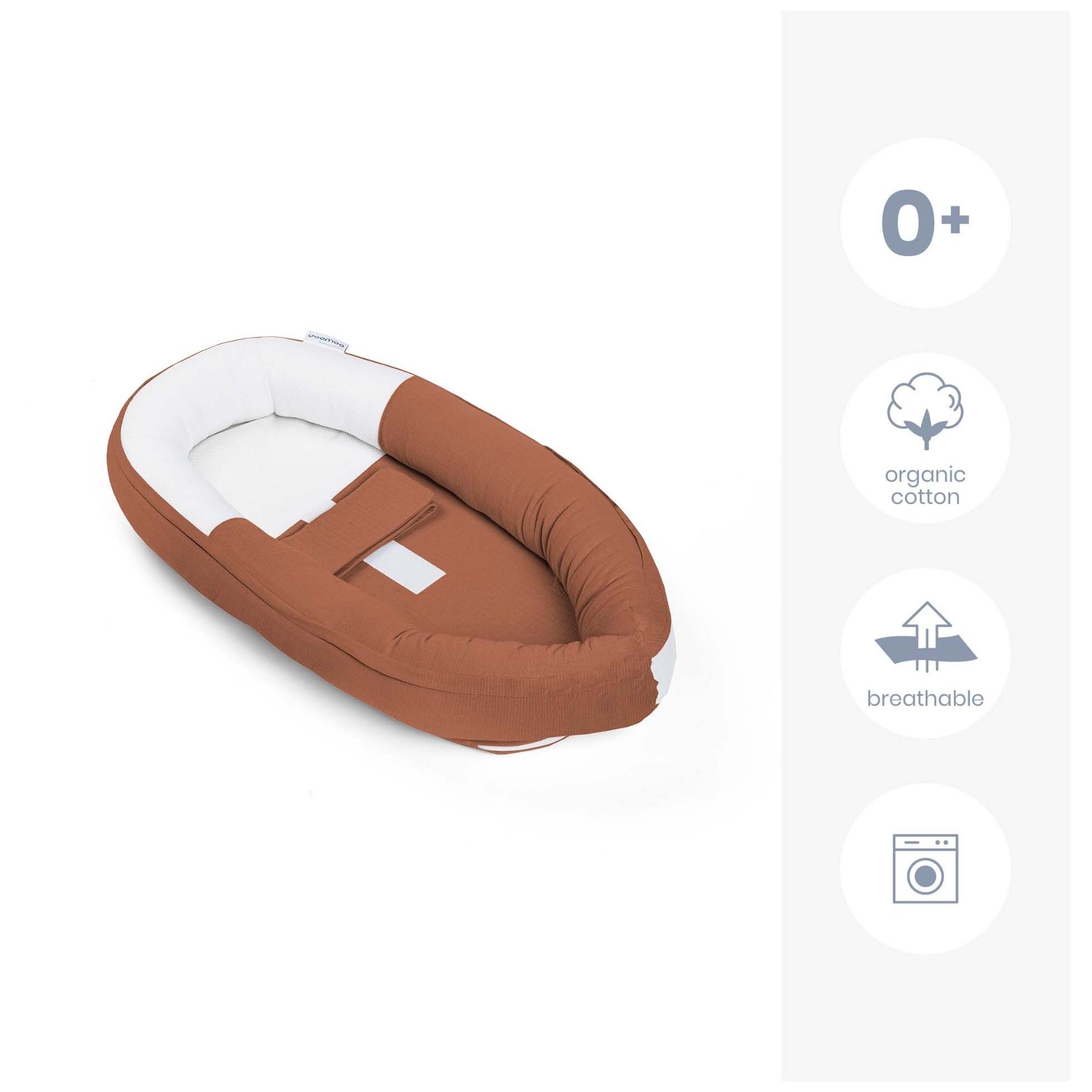 Doomoo cocoon babynestje bruin - babynestjes - Prénatal