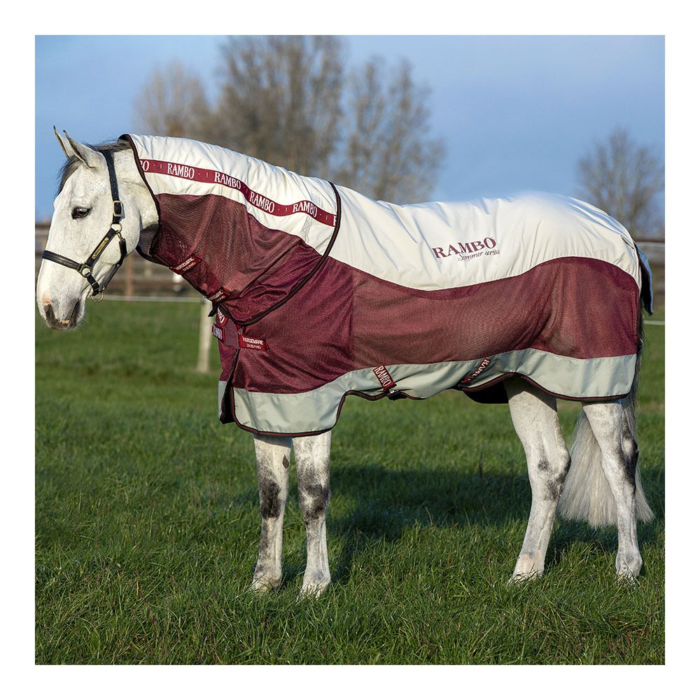 Horseware RAMBO SUMMER SERIES - Couverture + Doublure 100g + Couvre-cou grey/burg