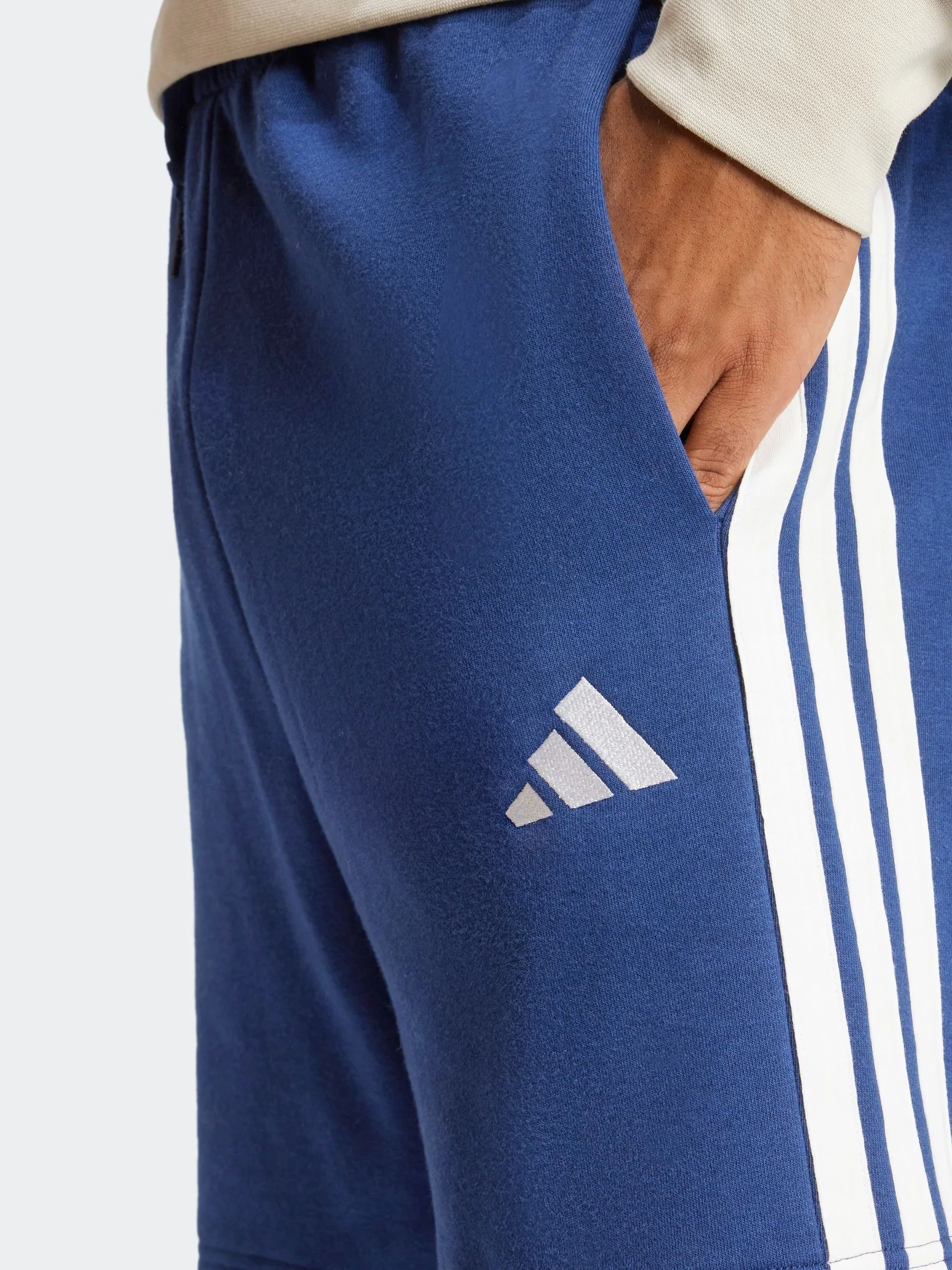Blauw - adidas Essential 3-Stripes French Terry Shorts