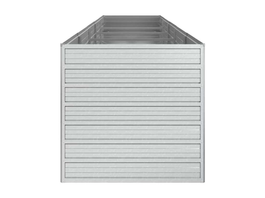 Jardinière bac lit surélevé argenté 400 x 80 x 77 cm 02_0039448