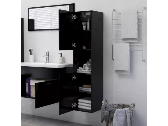 Armoire de salle de bain Noir 30x30x130
