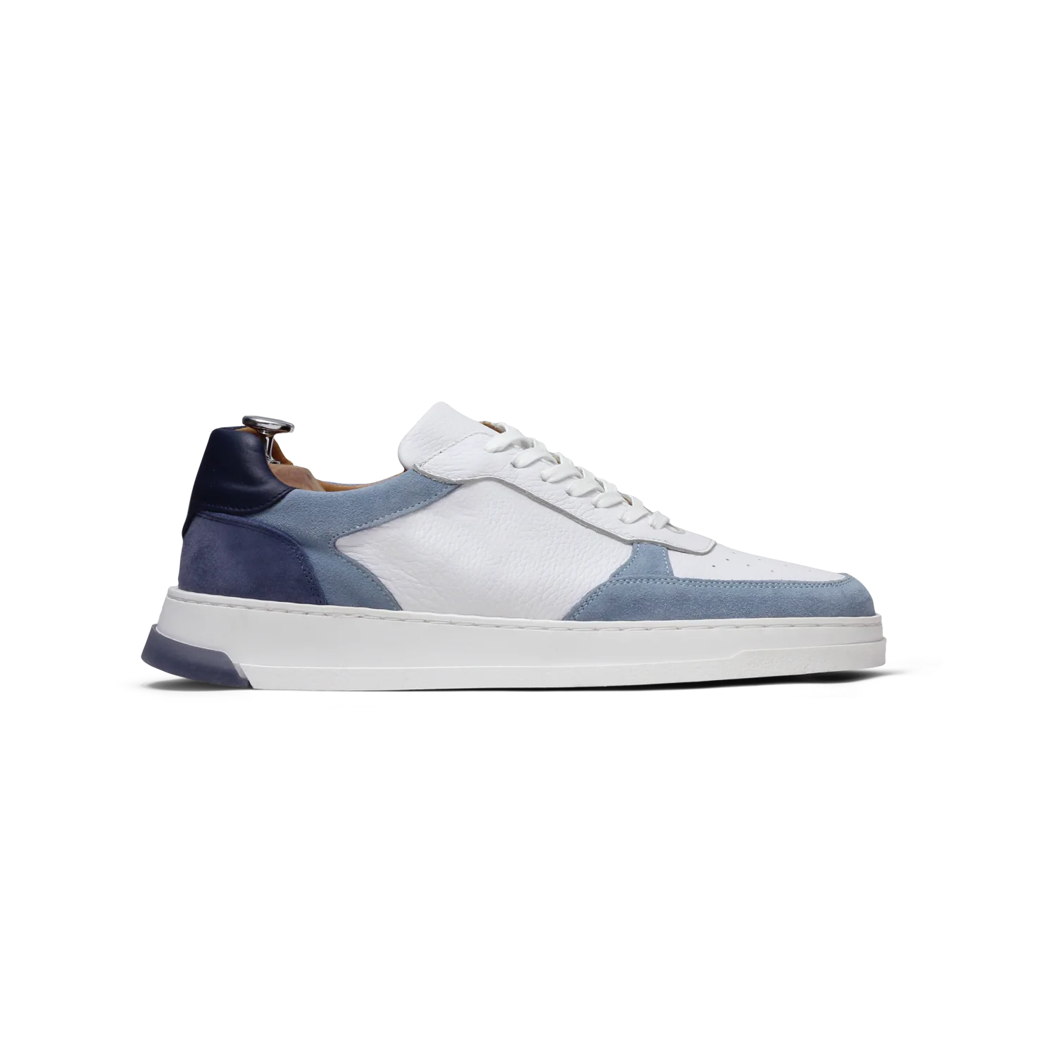 Dutone-Sneakers / Basket en cuir blanc ciel
