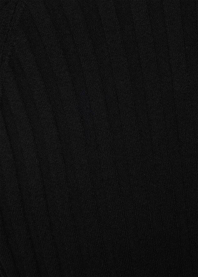 MANGO High collar ribbed knit sweater Black