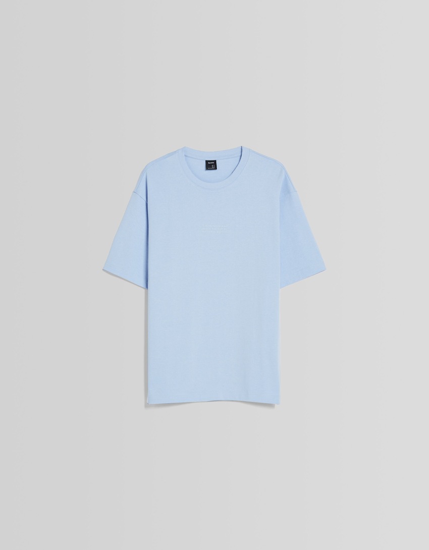 Camiseta oversized de manga curta estampada