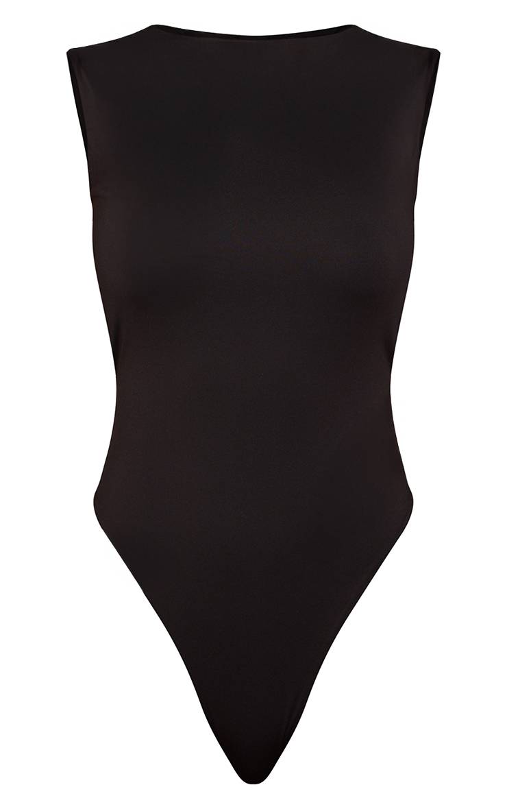 Noir Body En Jersey Sculpté Avec Détail Au Dos