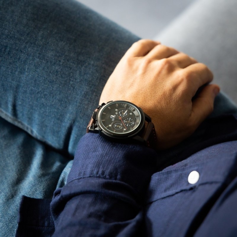 Montre Homme CHTIME bracelet Cuir Marron
