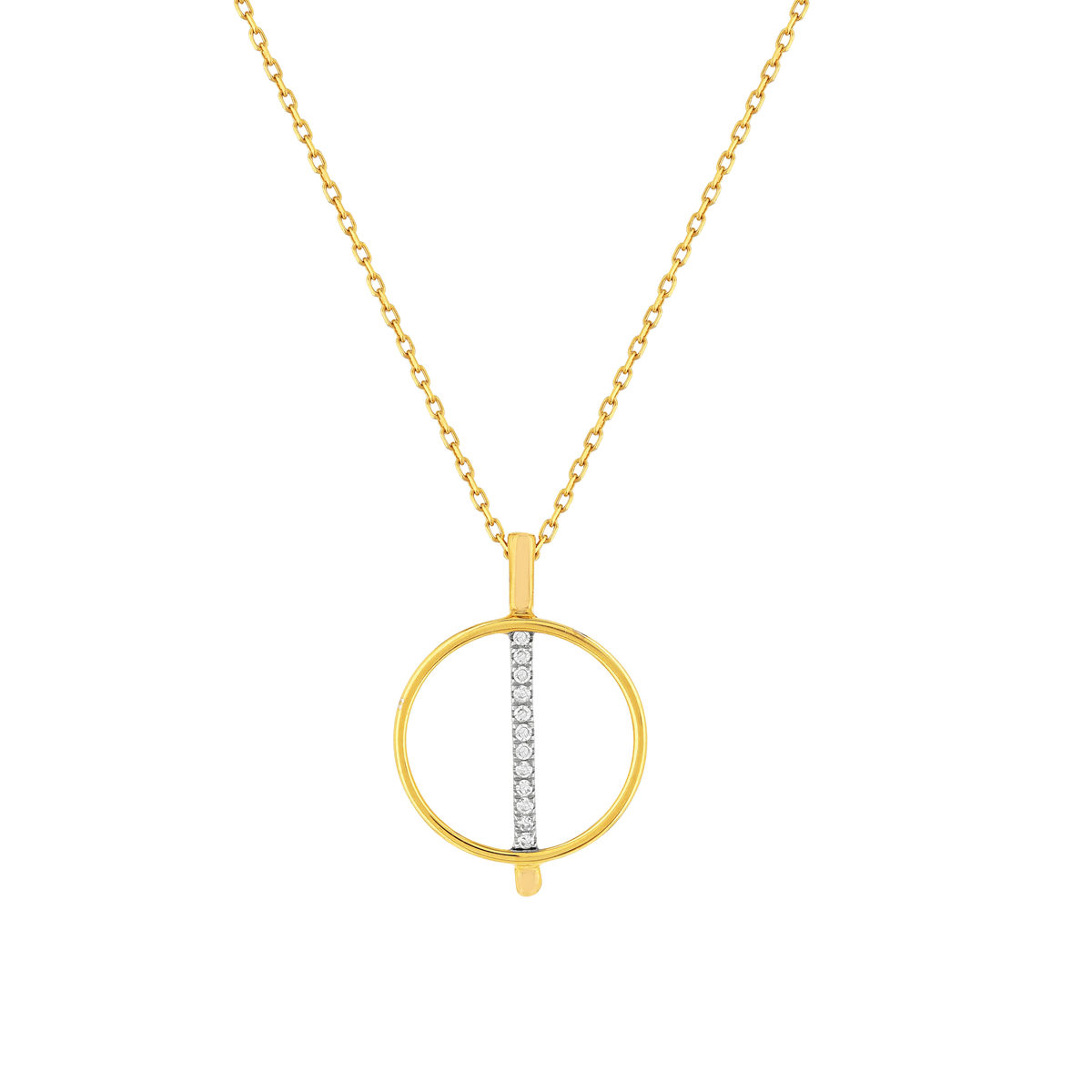 Collier or 375 2 tons diamants, 45 cm