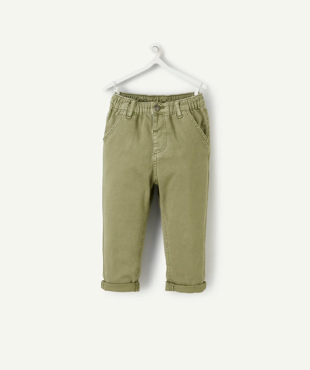 PANTALON RELAX BÉBÉ GARÇON KAKI AVEC REVERS