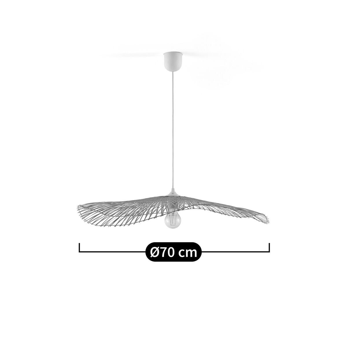 LA REDOUTE INTERIORS<br>Luminária pendente em bambu Ø70 cm, Ezia