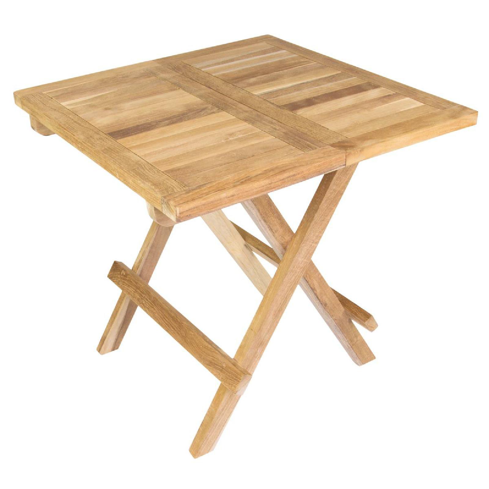 VCM Balkontisch Gartentisch Teakholz Beistelltisch klappbar natur50 x 50 cm