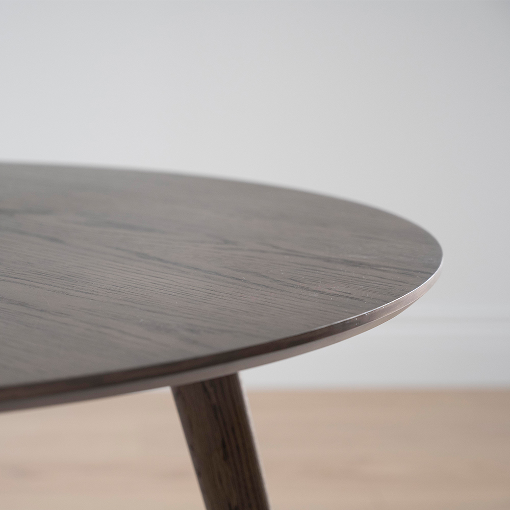 Salontafel Yumi rond Donker eiken