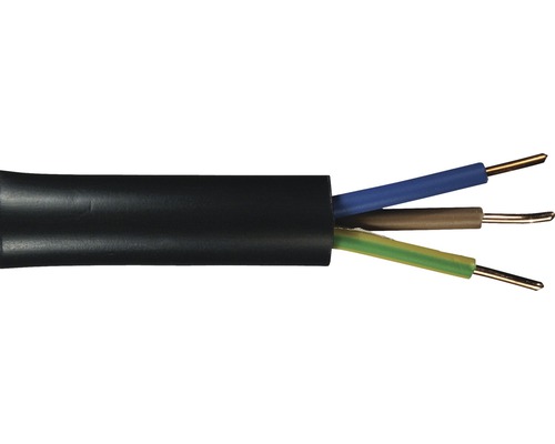 Ondergrondse kabel NYY-J 3x1,5 mm² 10 m zwart