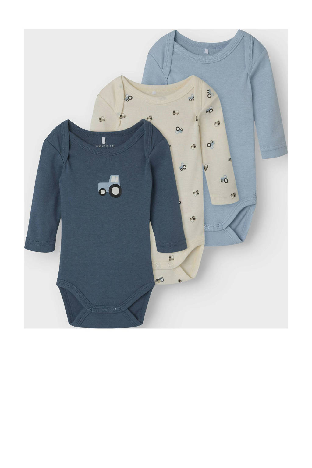 NAME IT romper NBMNIGHTSUIT - set van 2 blauw/ecru