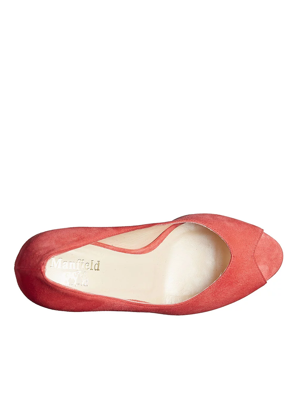 ESCARPIN BOUT OUVERT VELOURS CORAIL/ROSE