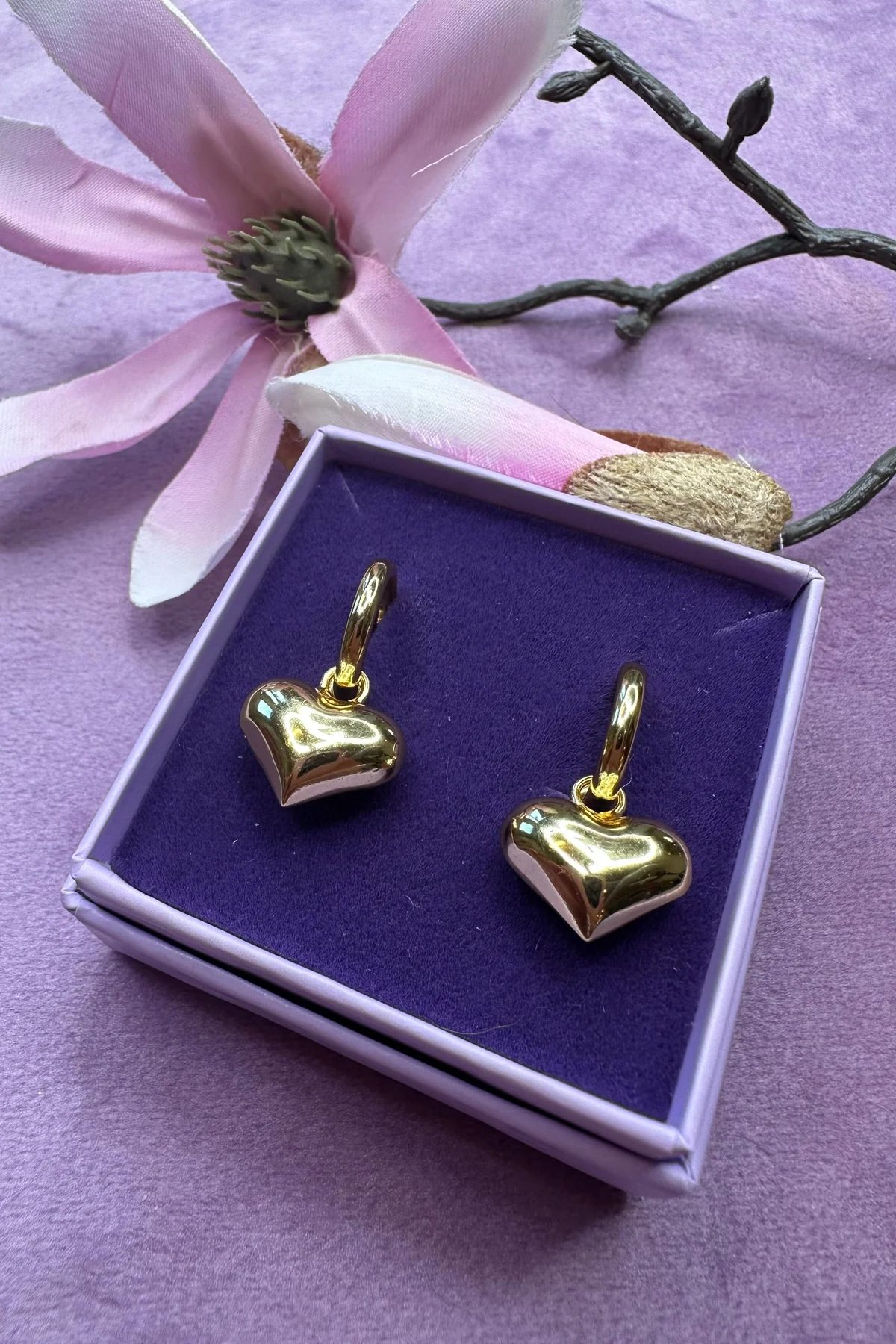 Mellow Moon Heart Earrings