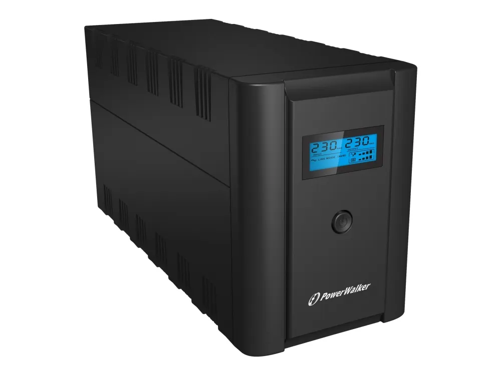 PowerWalker VI 2200 LCD/FR - UPS - AC 230 V - 1200 Watt - 2200 VA - 9 At - USB - output-stikforbindelser: 4 - sort