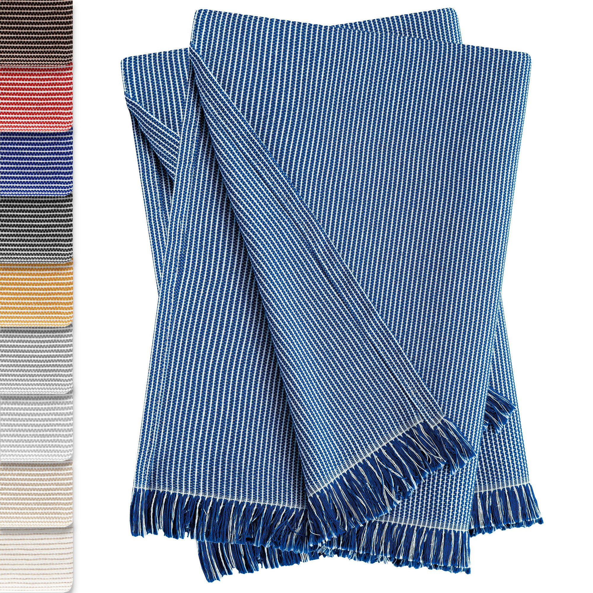 Conjunto de 2 colchas multiuso xadrez Paul, 180 x 260 cm, azul.