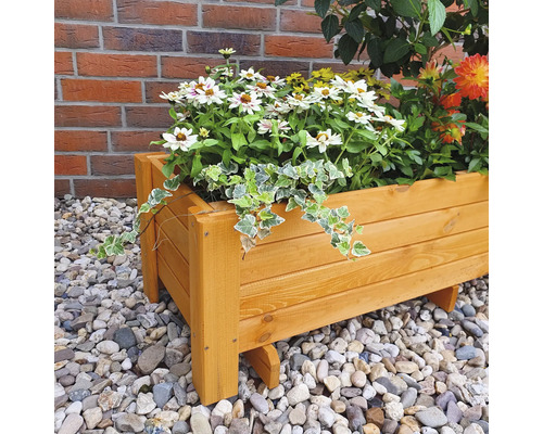 Houten bloembak “Romantica” 34 x 38 x 118 cm honingkleurig