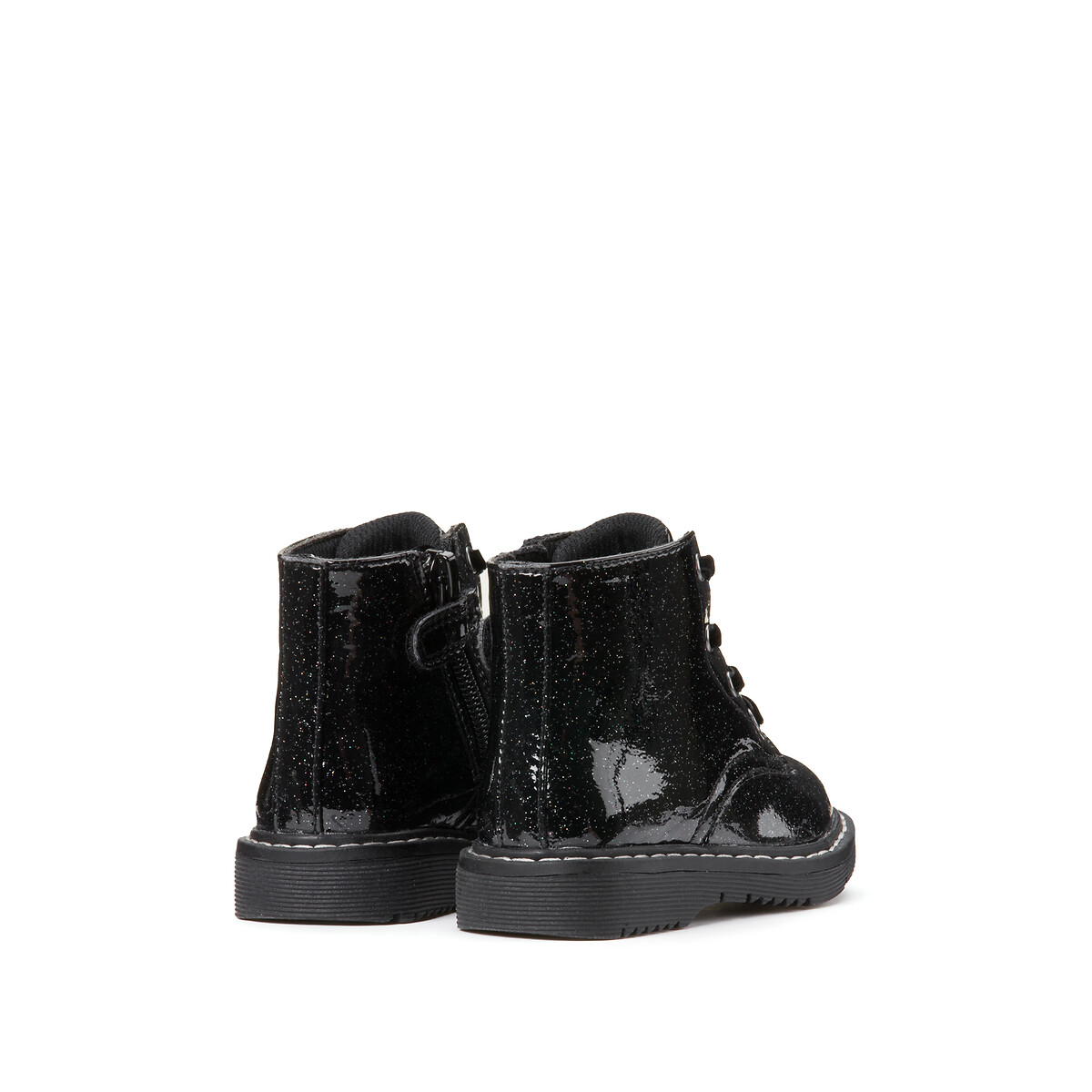 COLEÇÃO LA REDOUTE<br>Botas de cano curto com lantejoulas, zíper e cadarços
