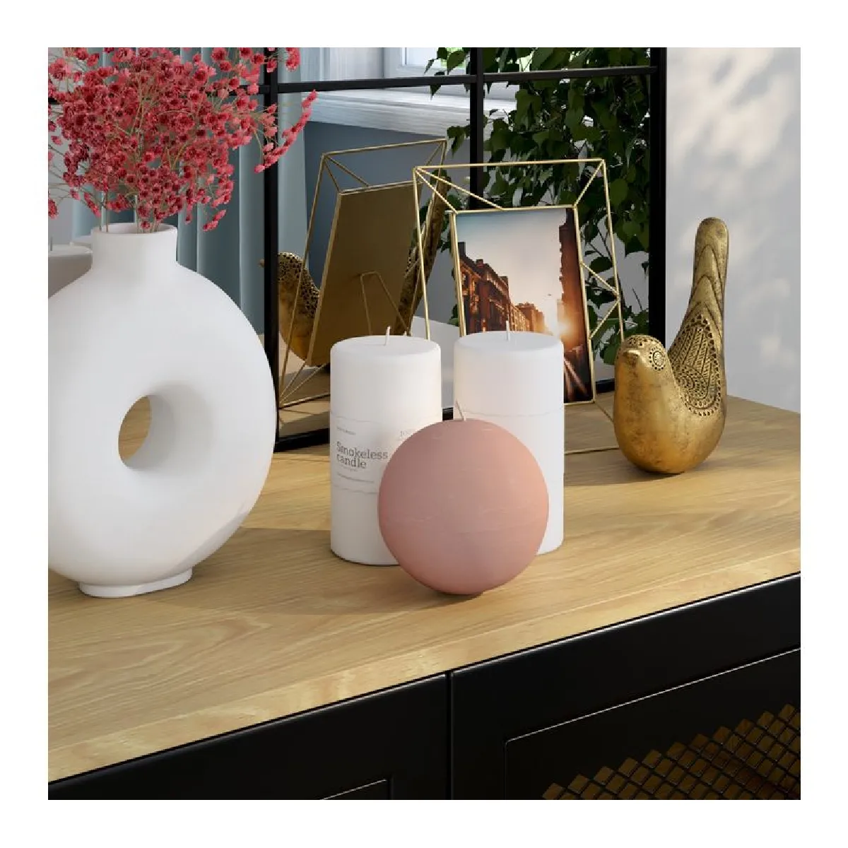 BUT Bougie Boule OLIA Ã˜10cm - Rose