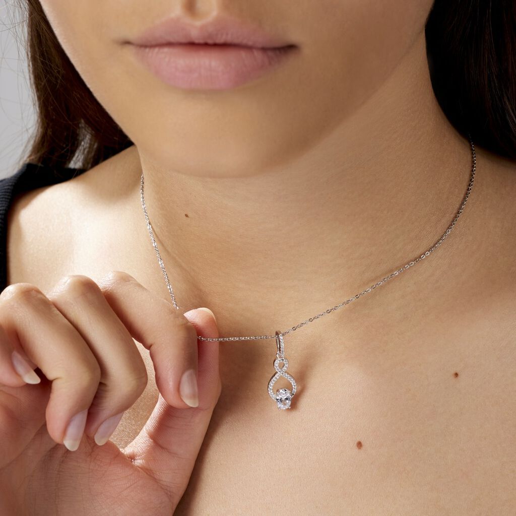Collier Ylianna Argent Blanc Oxyde De Zirconium