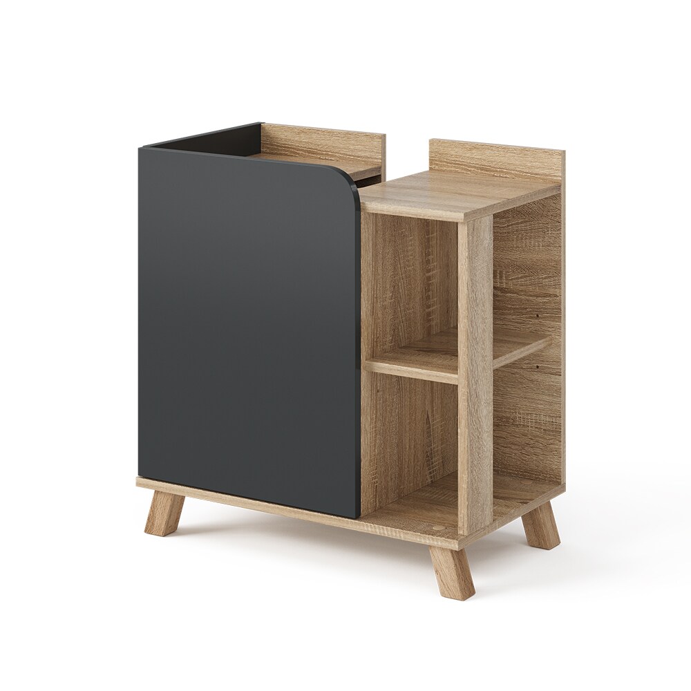 Vicco Waschbeckenunterschrank Karen Sonoma Anthrazit 60 x 65 cm Tür offene Fächer