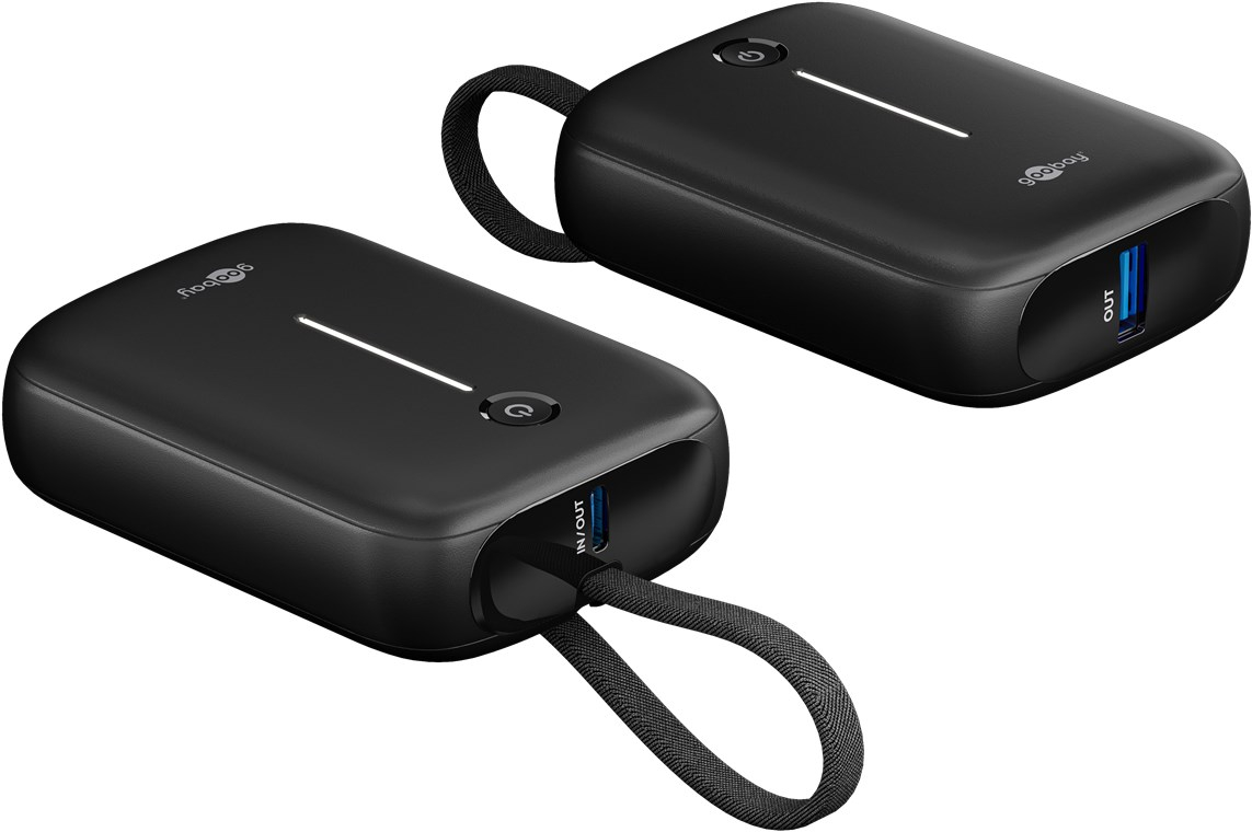 (20W) 10000mAh Powerbank USB C / USB A Ladegerät inkl. USB C Ladekabel Power Delivery (76251) - Schwarz