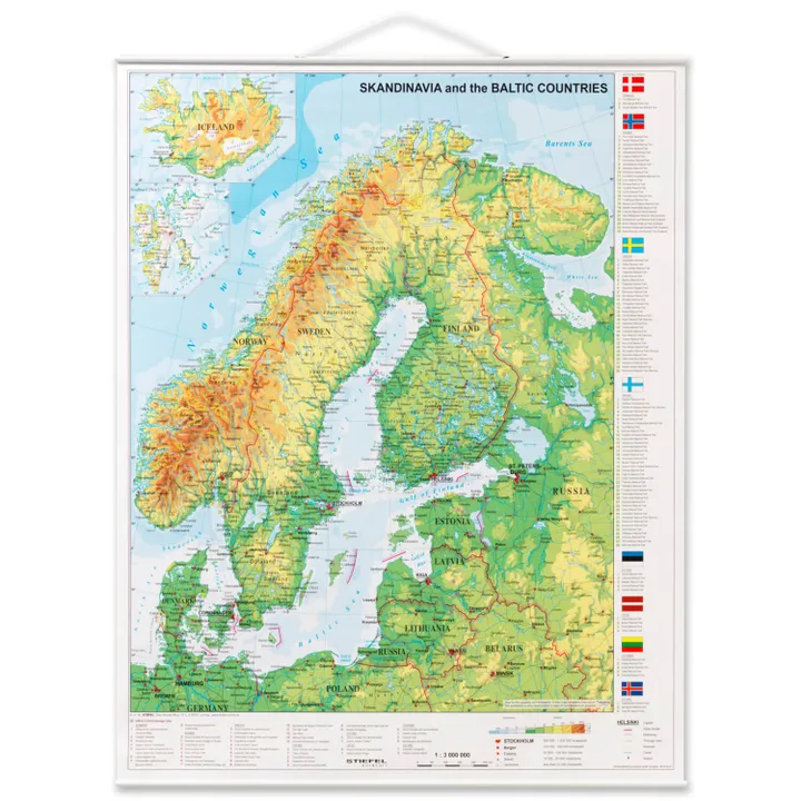Plakat Skandinavienskort 97x67 cm