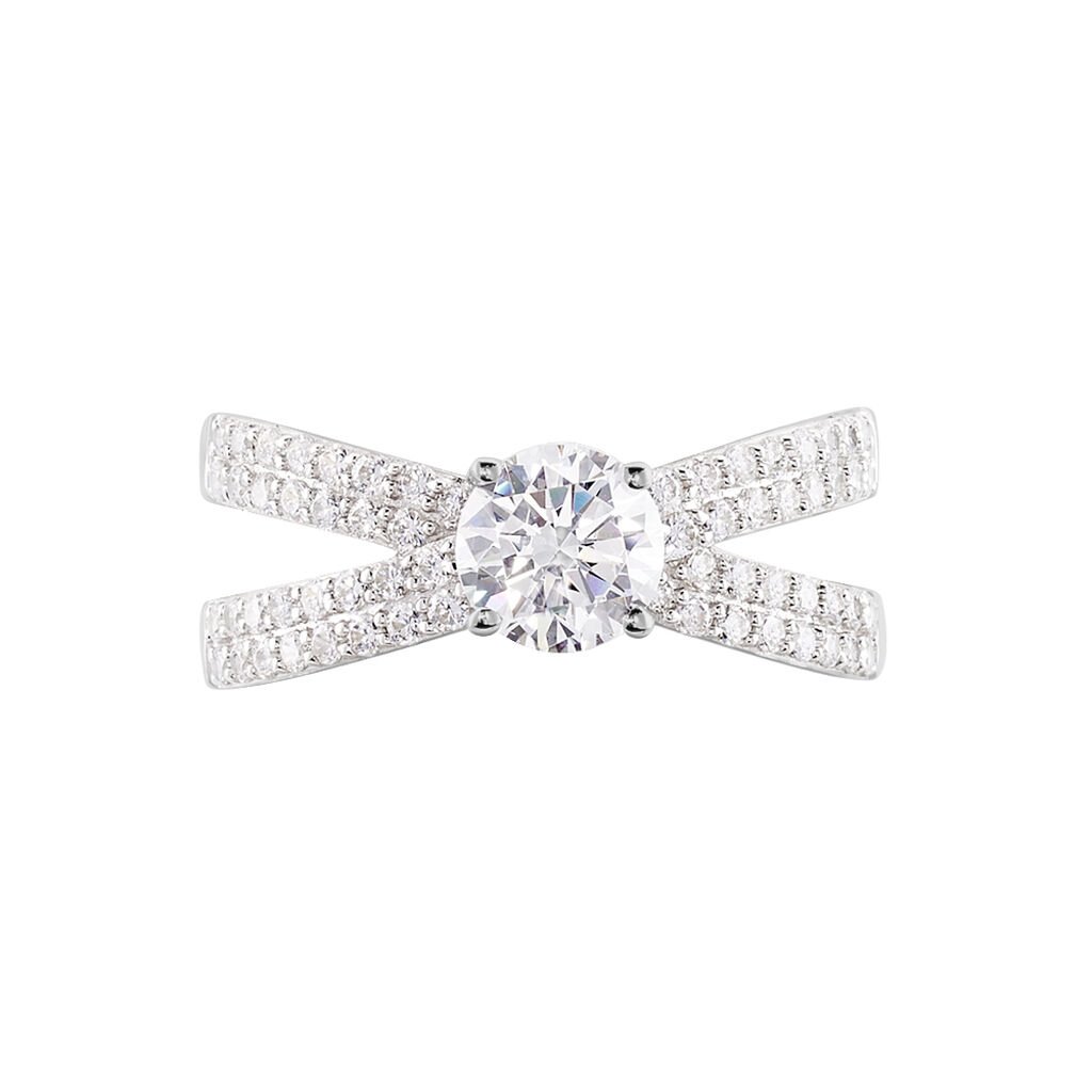 Bague Solitaire Arnalia Or Blanc Oxyde De Zirconium