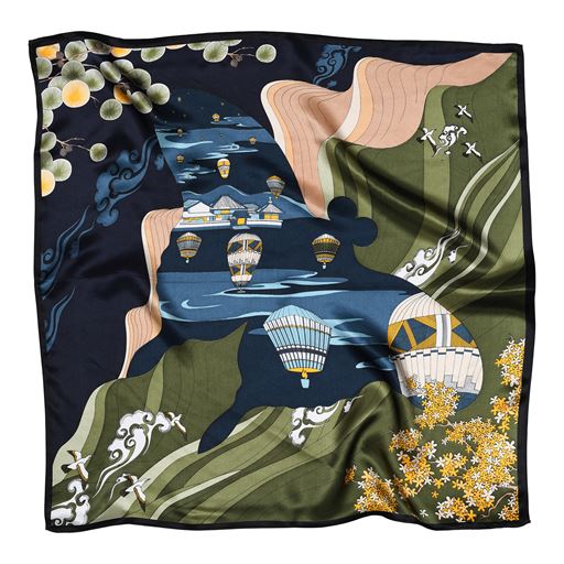 Sneaky Fox Zaza Silk Tørklæde, Night Blue, One size