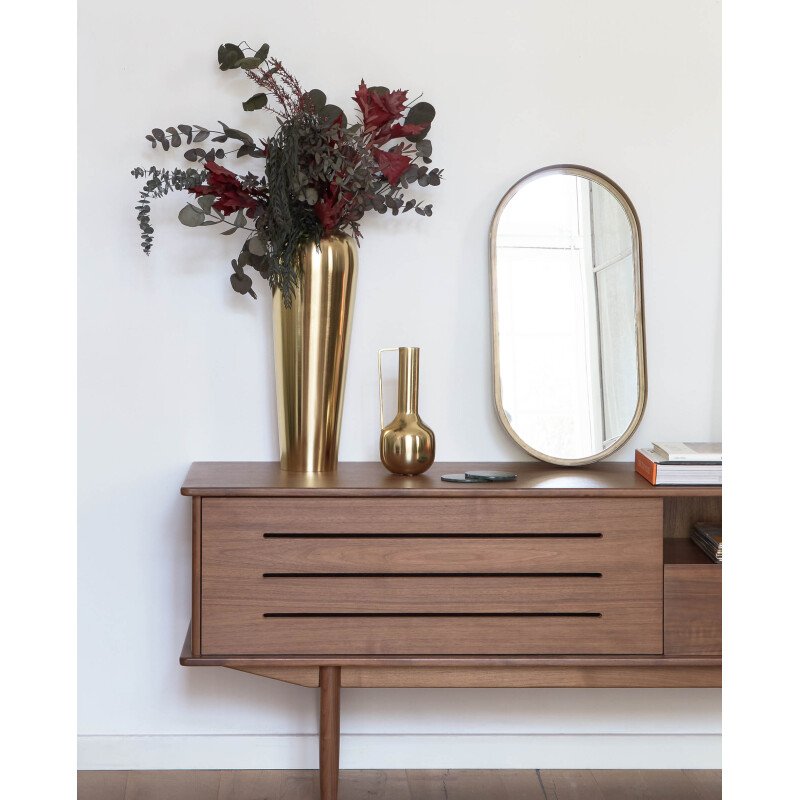 Miroir mural Tiare métal doré 31 x 61,5 cm