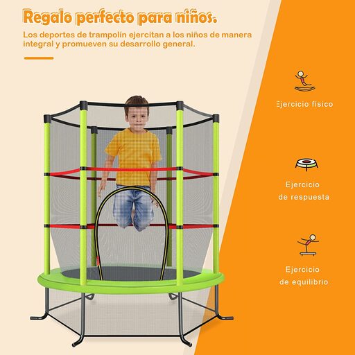 Cama elástica Costway de 165 cm com rede de segurança