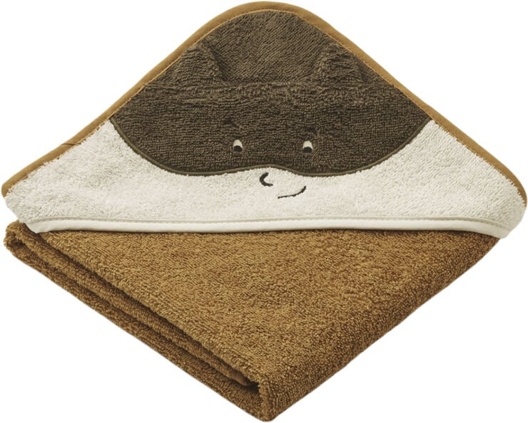 Liewood Albert hooded towel Superhero/golden caramel