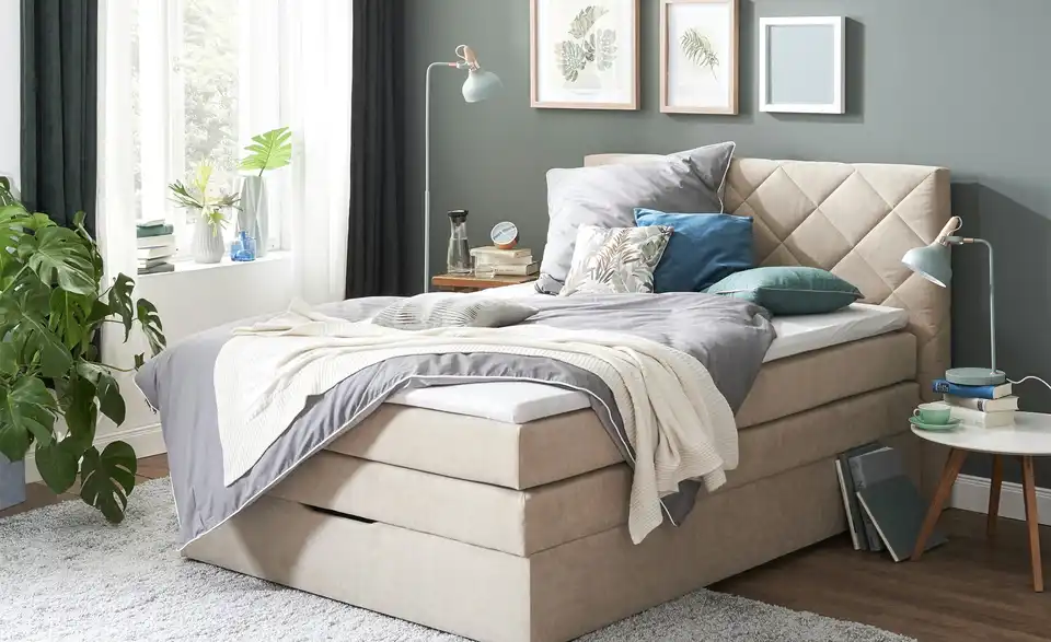 Boxspringbett Atika 140 cm Beige