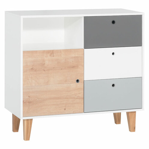 Commode blanc/gris Bois Oak Chambre Concept - VOX