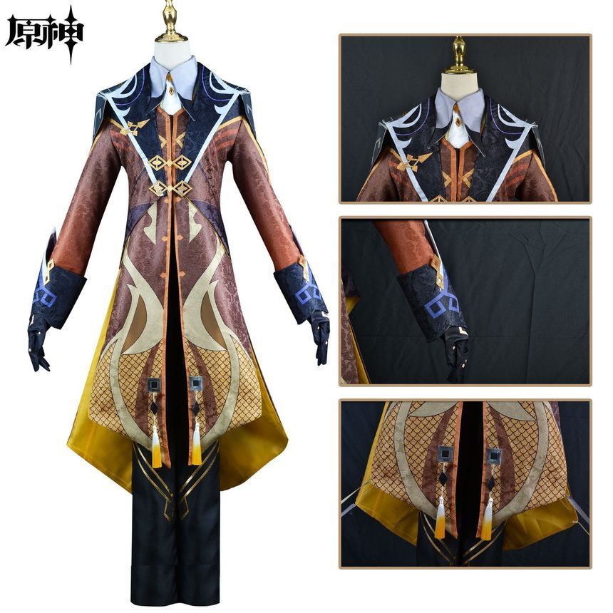 Custaplayu - Genshin Zhongli Cosplay-kostuumset