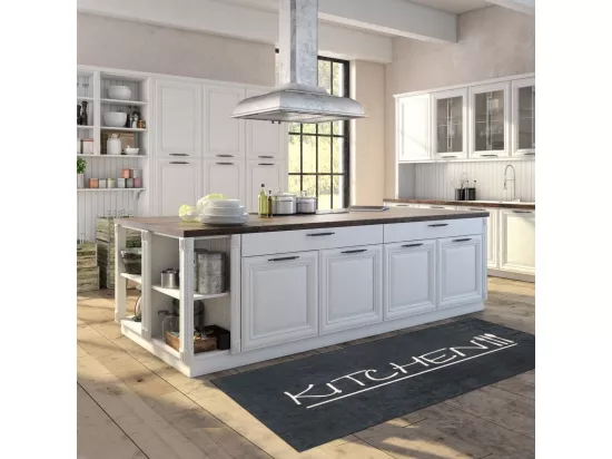 tapis entrée Lavable 30° 50x80 gris et blanc IMPNUM 11