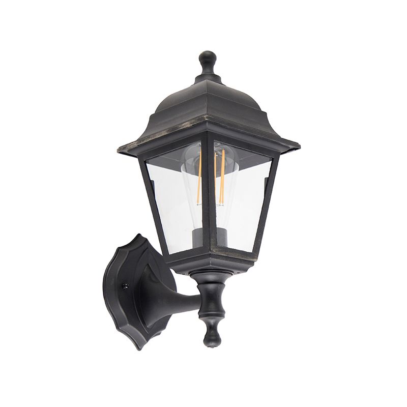 Klassieke buiten wandlamp zwart IP44 - Capital