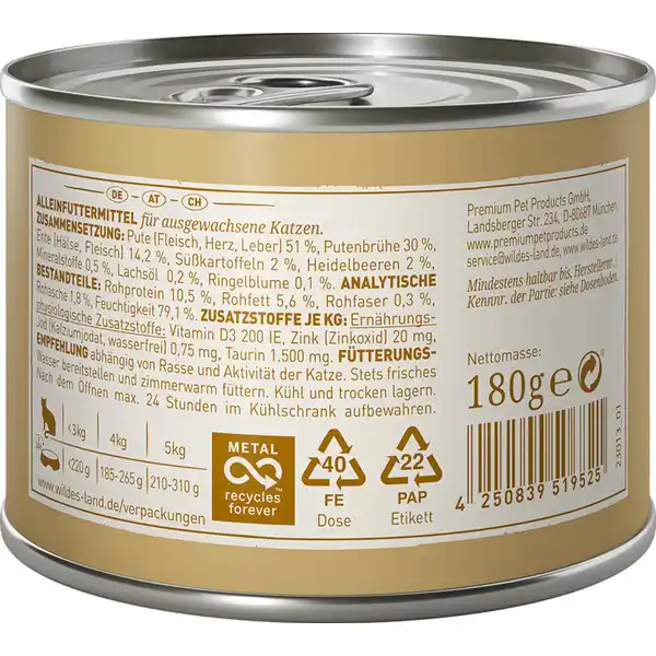 Katzennassfutter Ragout Ente Pute mit Süßkartoffeln