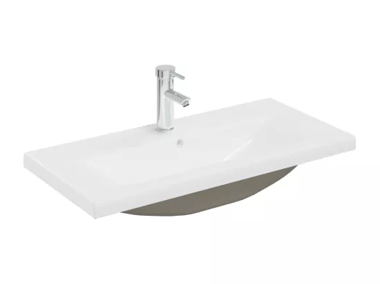 Meuble lavabo avec bassin intégré Sonoma gris Bois d'ingénierie
